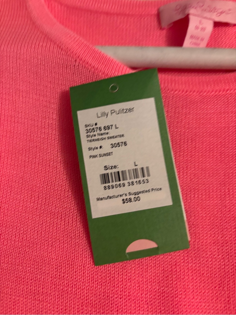NWT Lilly Pulitzer size Large 8-10 pink sunset Tierneigh sweater - Picture 9 of 11